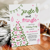 Jingle & Mingle Hand Drawn Christmas Holiday Party Einladung
