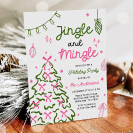 Jingle & Mingle Hand Drawn Christmas Holiday Party Einladung