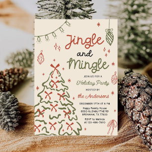 Jingle & Mingle Handgezeichnete Weihnachtsfeier Einladung