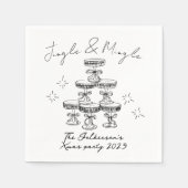 Jingle & Mingle, Holiday, Christmas, Cocktail Serviette (Vorderseite)