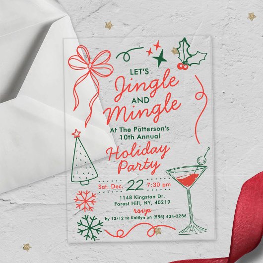Jingle & Mingle | Holiday Cocktail Party Acryleinladungen