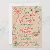 Jingle & Mingle | Holiday Cocktail Party Einladung (Vorderseite)