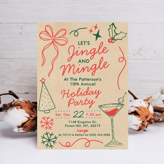 Jingle & Mingle | Holiday Cocktail Party Einladung