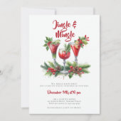 Jingle Mingle Holiday Cocktail Red Christmas Party Einladung (Vorderseite)
