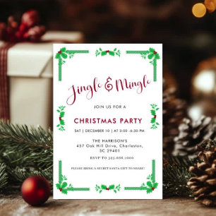 Jingle & Mingle Holiday Grüne Weihnachts-Party Einladung