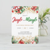 Jingle-Mingle-Holiday Party Einladung (Stehend Vorderseite)