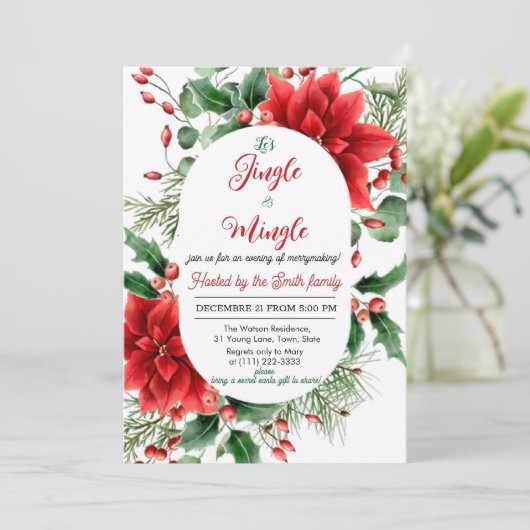 Jingle & Mingle Holiday Party Einladung (Stehend Vorderseite)