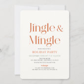 Jingle & Mingle Minimal Christmas Holiday Party Einladung (Vorderseite)