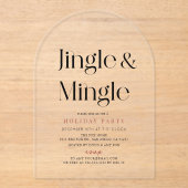 Jingle & Mingle Minimal Weihnachtsfeier Acryleinladungen (Vorderseite)