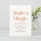 Jingle & Mingle Minimal Weihnachtsfeier Einladung (Stehend Vorderseite)