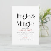 Jingle & Mingle Minimal Weihnachtsfeier Einladung (Stehend Vorderseite)