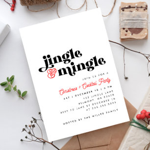 Jingle Mingle Modern Christmas Cocktail Party Einladung