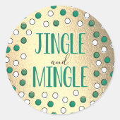 Jingle & Mingle Modern Holiday Party Runder Aufkleber (Vorderseite)