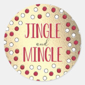 Jingle & Mingle Modern Holiday Party Runder Aufkleber (Vorderseite)