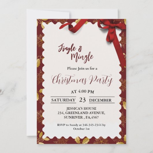 Jingle & mingle Party Holiday party Einladung (Vorderseite)