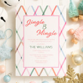 Jingle Mingle Pastel Checkered Muster Weihnachten Einladung