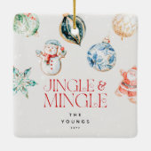 Jingle & Mingle Personalisierte Weihnachten Keramikornament (Rückseite)