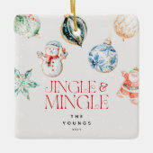 Jingle & Mingle Personalisierte Weihnachten Keramikornament (Vorderseite)