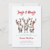 Jingle Mingle Reindeer Cocktails Weihnachts-Party Einladung (Vorderseite)