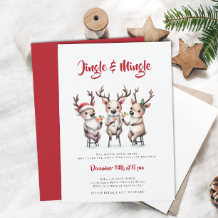 Jingle Mingle Reindeer Cocktails Weihnachts-Party Einladung