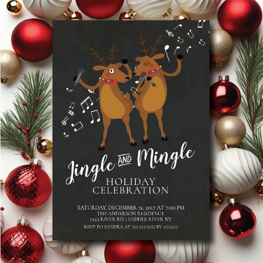 Jingle & Mingle Rentier Holiday Party - Einladung