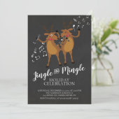 Jingle & Mingle Rentier Holiday Party - Einladung (Stehend Vorderseite)