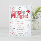 Jingle Mingle Retro Weihnachtsfeier  Einladung (Stehend Vorderseite)