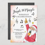 Jingle Mingle Singen Santa Holiday Party Einladung<br><div class="desc">Niedlich Mingle & Jingle singt das SantaHoliday Party mit einem koordinierenden schwarzen Chalkboard.</div>