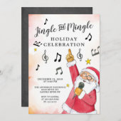 Jingle Mingle Singt Santa Holiday Party Einladung (Vorne/Hinten)