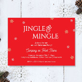 Jingle & Mingle Snowflakes Red Christmas Party Einladung