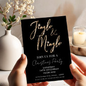 Jingle & Mingle Sparkle Script Black Christmas  Einladung