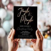Jingle & Mingle Sparkle Script Black Christmas  Einladung
