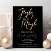 Jingle & Mingle Sparkle Script Black Christmas Einladung