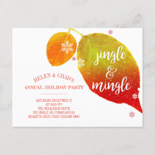 Jingle & Mingle Warm Holiday Party Einladungspostkarte
