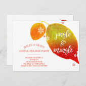 Jingle & Mingle Warm Holiday Party Einladungspostkarte (Vorne/Hinten)