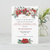 Jingle & Mingle Wassercolor Weihnachtsgebäck Party Einladung (Stehend Vorderseite)