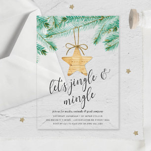 Jingle & Mingle Watercolor Kiefernbaum-Feierparty Acryleinladungen