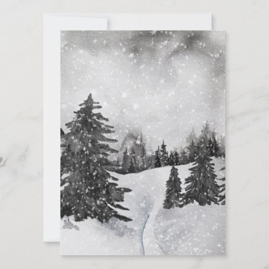 Jingle & Mingle Watercolor Pinguine Party Einladun Einladung (Rückseite)