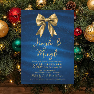 Jingle Mingle Weihnachten Gold Bogen Silber Blau Einladung