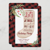 Jingle & mingle Weihnachten Strumpf Einladung (Vorne/Hinten)