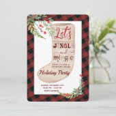 Jingle & mingle Weihnachten Strumpf Einladung (Stehend Vorderseite)