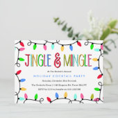 Jingle & Mingle | Weihnachts-Cocktail-Party Einladung (Stehend Vorderseite)