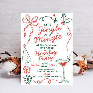 Jingle & Mingle Weihnachts-Cocktailparty Einladung