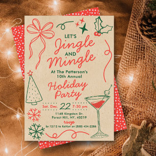 Jingle & Mingle Weihnachts-Cocktailparty Einladung