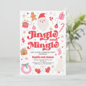 Jingle & Mingle Weihnachts-Party Einladung (Stehend Vorderseite)