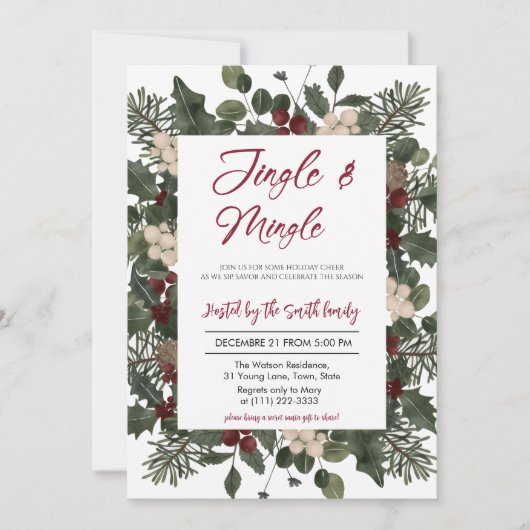 Jingle & Mingle Weihnachtsfeier Einladung (Vorderseite)