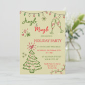 Jingle & Mingle Weihnachtsfeier  Einladung (Stehend Vorderseite)