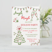 Jingle & Mingle Weihnachtsfeier  Einladung (Stehend Vorderseite)