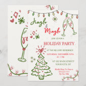 Jingle & Mingle Weihnachtsfeier  Einladung (Vorne/Hinten)