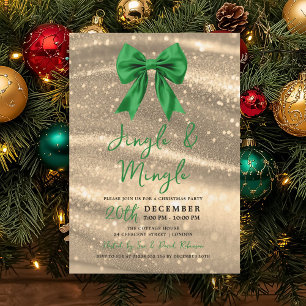 Jingle & Mingle Weihnachtsfeier Gold Glanz Grüne S Einladung